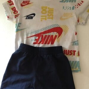 Nike Boys Navy Blue Elastic Waist Short Set